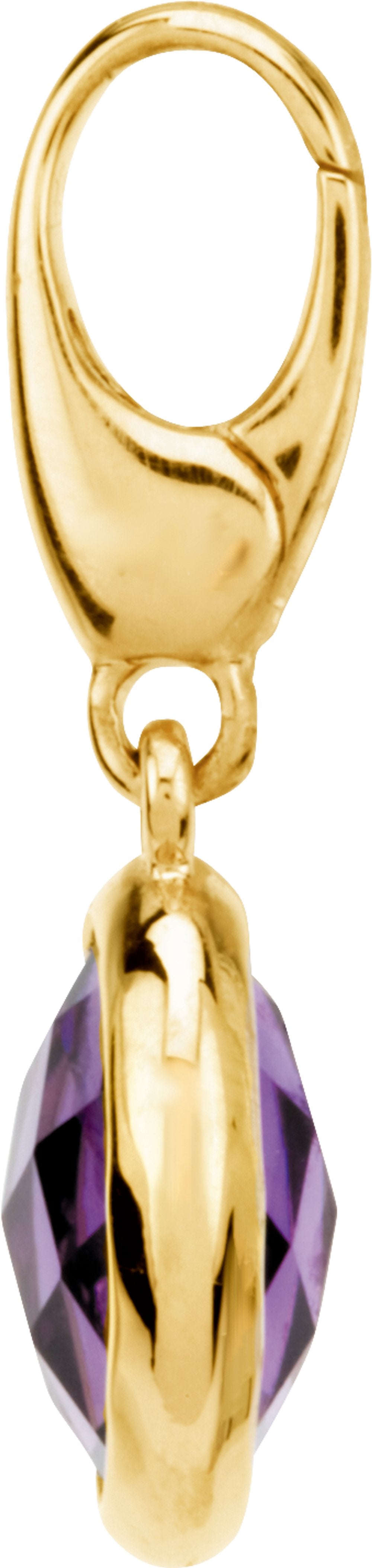 14K Yellow Gold Checkerboard Natural Amethyst Charm/Pendant