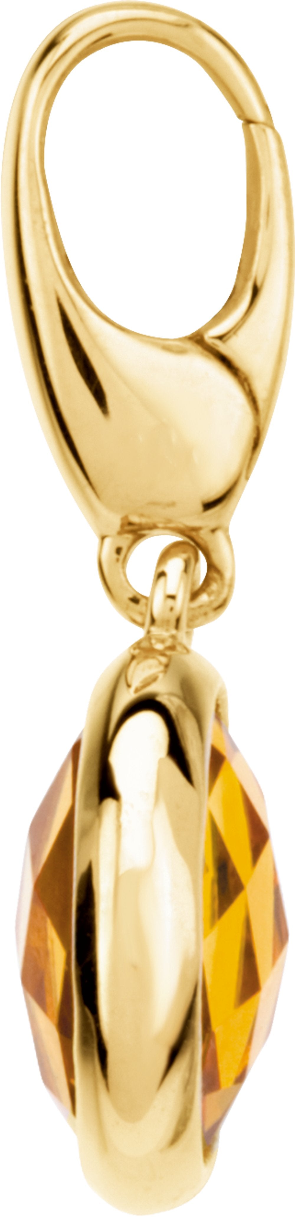 14K Yellow Gold Checkerboard Natural Citrine Charm/Pendant
