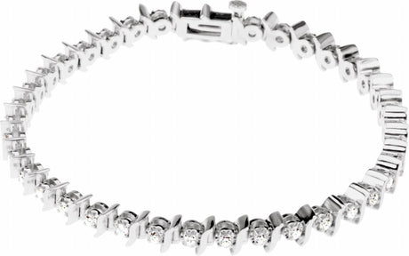 14K White Gold 1 1/2 CTW Natural Diamond Line 7 1/4" Bracelet