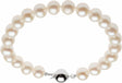 Sterling Silver 8-9 mm Cultured White Freshwater Pearl 7 3/4" Bracelet