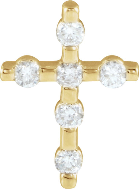 14K Yellow Gold 1/5 CTW Natural Diamond Cross Pendant