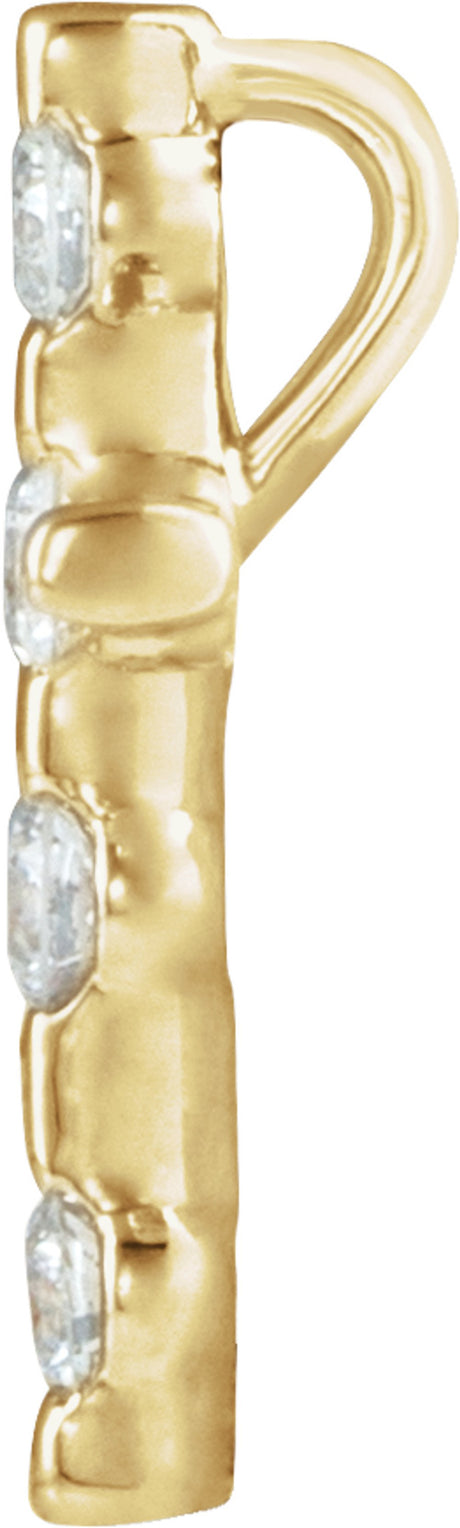 14K Yellow Gold 1/5 CTW Natural Diamond Cross Pendant