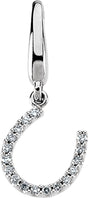 14K White .07 CTW Natural Diamond Horseshoe Charm/Pendant