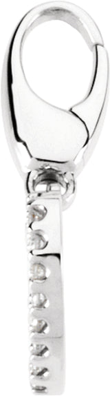 14K White Gold .08 CTW Natural Diamond Heart Charm/Pendant