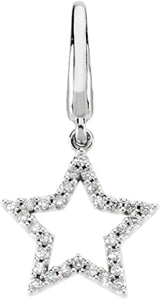 14K White 1/8 CTW Natural Diamond Star Charm/Pendant