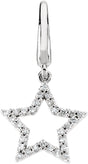 14K White 1/8 CTW Natural Diamond Star Charm/Pendant