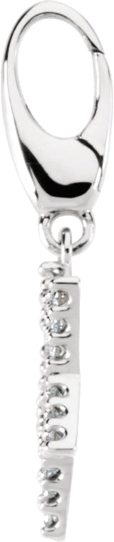 14K White 1/8 CTW Natural Diamond Star Charm/Pendant