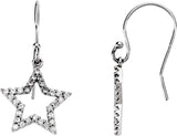 14K White 1/4 CTW Natural Diamond Star Earrings