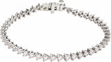 14K White 4 3/4 CTW Lab-Grown Diamond Line 7 1/4" Bracelet