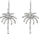 14K White Gold 3/8 CTW Natural Diamond Palm Tree Earrings