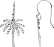 14K White Gold 3/8 CTW Natural Diamond Palm Tree Earrings