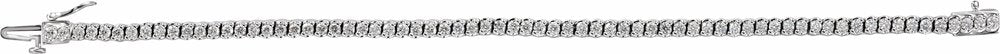 14K White Gold 2 3/4 CTW Natural Diamond 7" Line Bracelet 