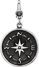 Sterling Silver Compass Charm