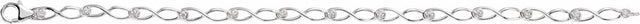 14K White Gold 1/8 CTW Natural Diamond Link 7" Bracelet 