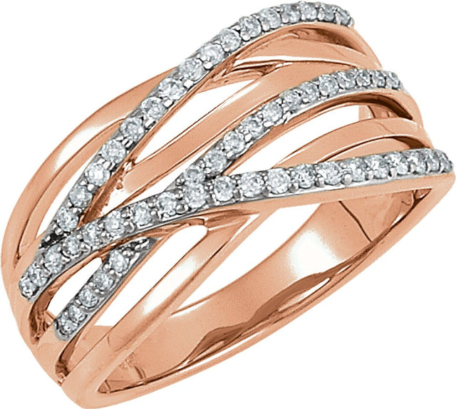 14K Rose Gold 1/3 CTW Natural Diamond Ring