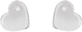 Sterling Silver .015 CTW Natural Diamond Heart Earrings 