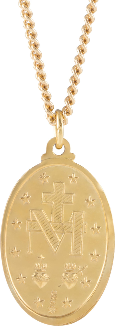 24K Yellow Gold-Plated 29x18 mm Miraculous 24" Necklace