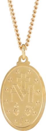 24K Yellow Gold-Plated 29x18 mm Miraculous 24" Necklace