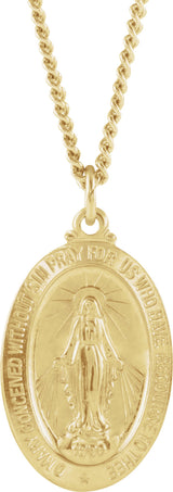 24K Yellow Gold-Plated 29x18 mm Miraculous 24" Necklace