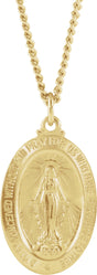 24K Yellow Gold-Plated 29x18 mm Miraculous 24" Necklace