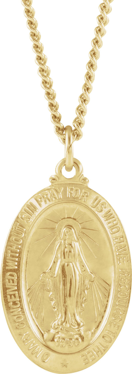 24K Yellow Gold-Plated 29x18 mm Miraculous 24" Necklace