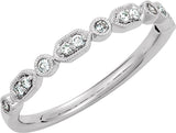 14K White Gold 1/8 CTW Natural Diamond Stackable Ring