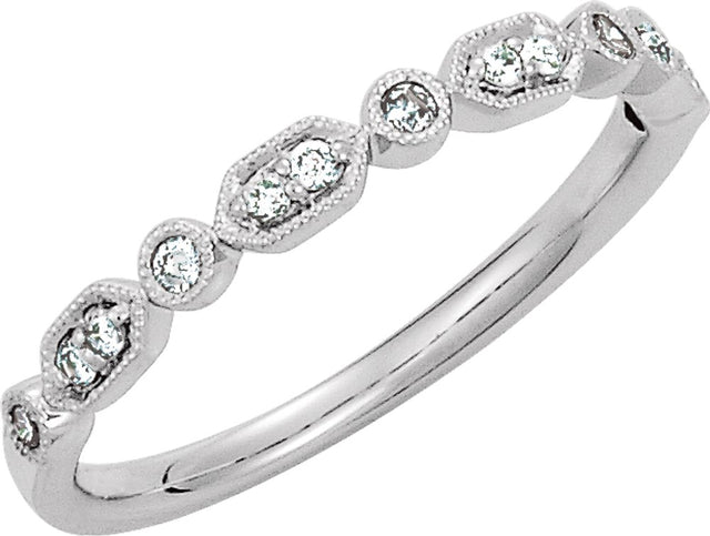 14K White Gold 1/8 CTW Natural Diamond Stackable Ring