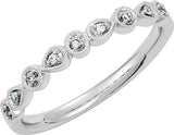 14K White Gold .04 CTW Natural Diamond Stackable Ring