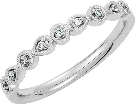 14K White Gold .04 CTW Natural Diamond Stackable Ring