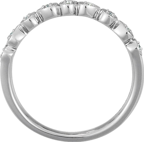 14K White Gold .04 CTW Natural Diamond Stackable Ring