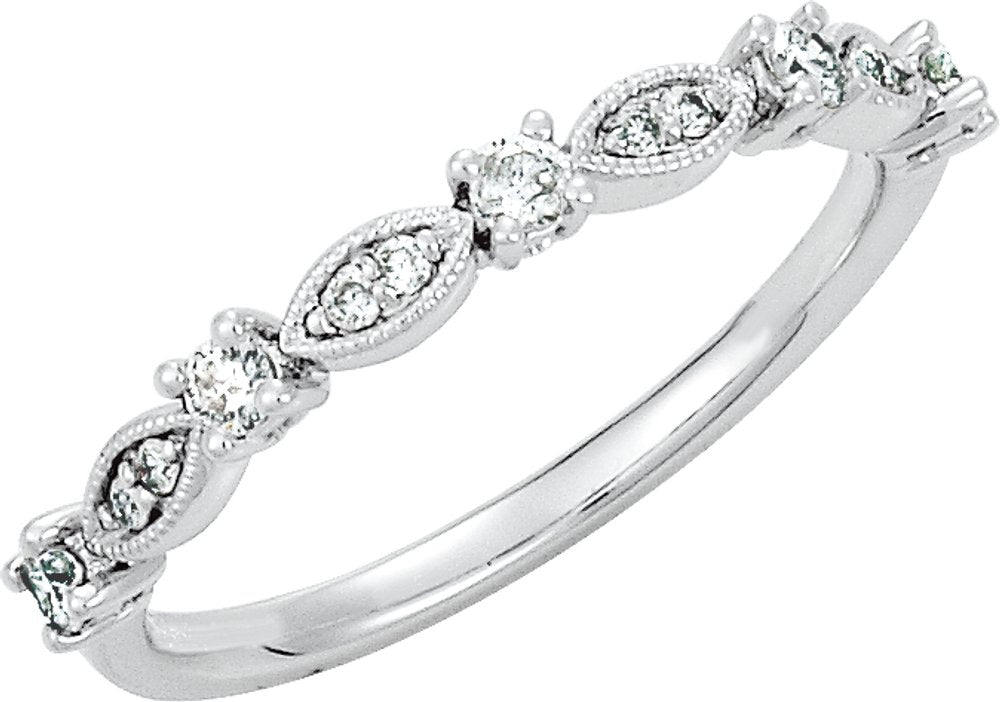 14K White Gold 1/5 CTW Natural Diamond Stackable Ring