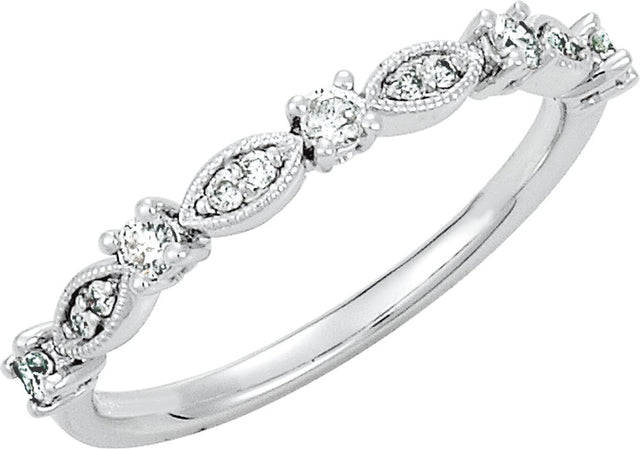 14K White Gold 1/5 CTW Natural Diamond Stackable Ring
