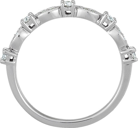 14K White Gold 1/5 CTW Natural Diamond Stackable Ring