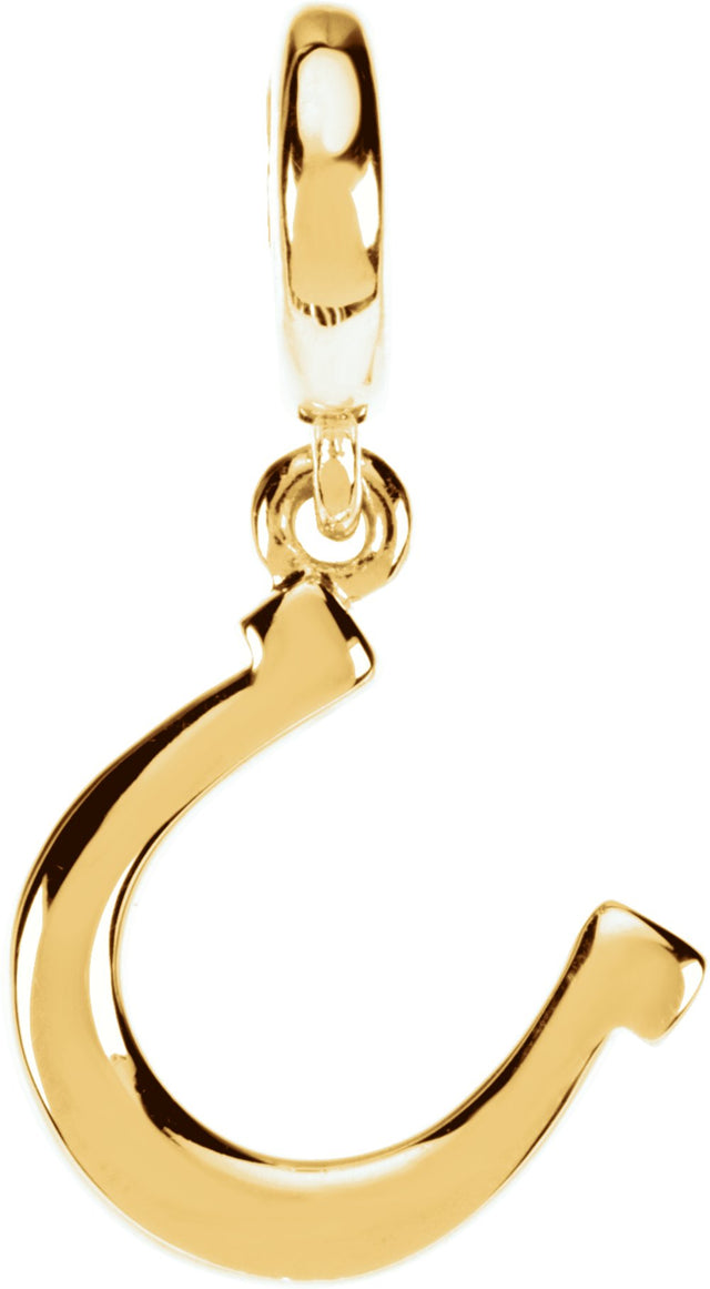 14K Yellow Horseshoe Charm