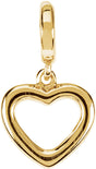 14K Yellow Heart Charm