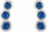 Sterling Silver Imitation Blue Sapphire Ear Climbers