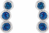 Sterling Silver Imitation Blue Sapphire Ear Climbers  