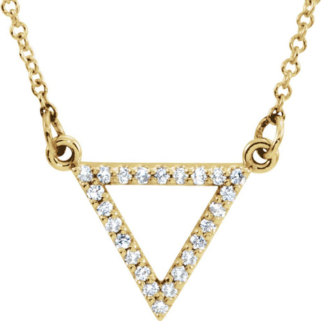 14K Yellow Gold 1/10 CTW Natural Diamond Triangle 16" Necklace