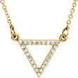 14K Yellow Gold 1/10 CTW Natural Diamond Triangle 16" Necklace