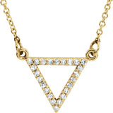 14K Yellow Gold 1/10 CTW Natural Diamond Triangle 16" Necklace