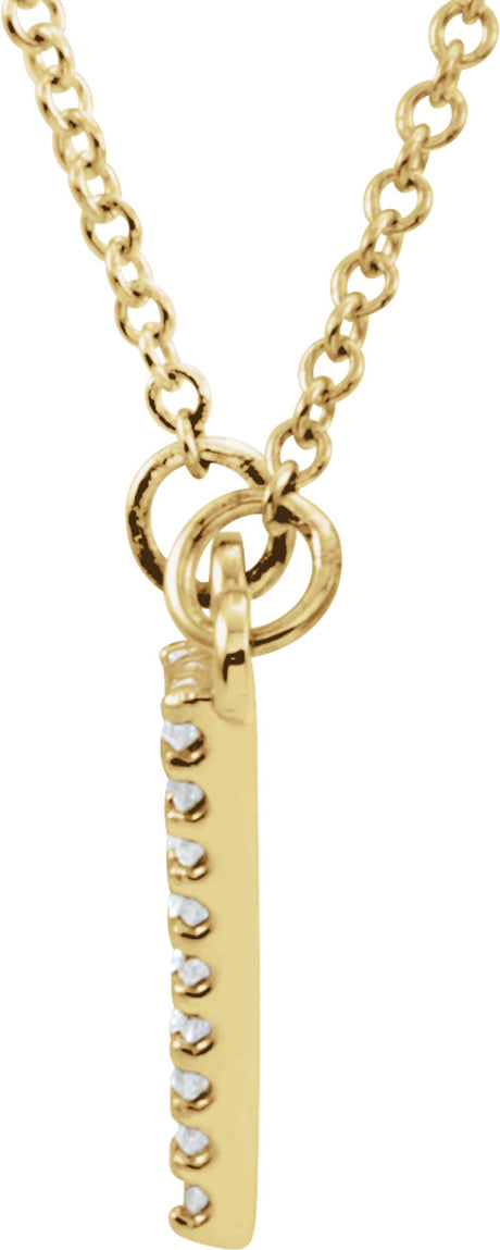 14K Yellow Gold 1/10 CTW Natural Diamond Triangle 16" Necklace