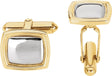 14K Yellow/White 14x16 mm Square Cuff Links