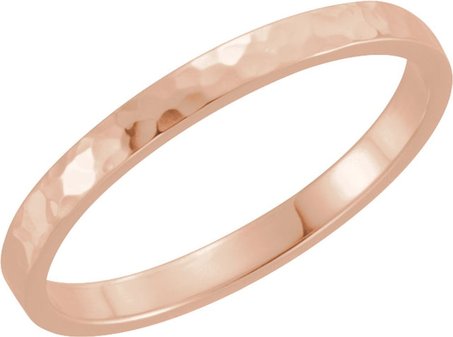 14K Rose Gold 2 mm Flat Band Size 5.5