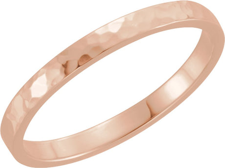 14K Rose Gold 2 mm Flat Band Size 5.5