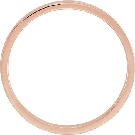 14K Rose Gold 2 mm Flat Band Size 5.5