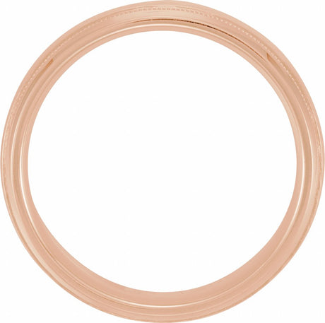 10K Rose Gold 5 mm Milgrain Edge Comfort-Fit Half Round Band Size 8