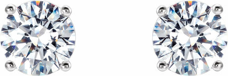 14K White 1 1/2 CTW Lab-Grown Diamond 4-Prong Stud Earrings