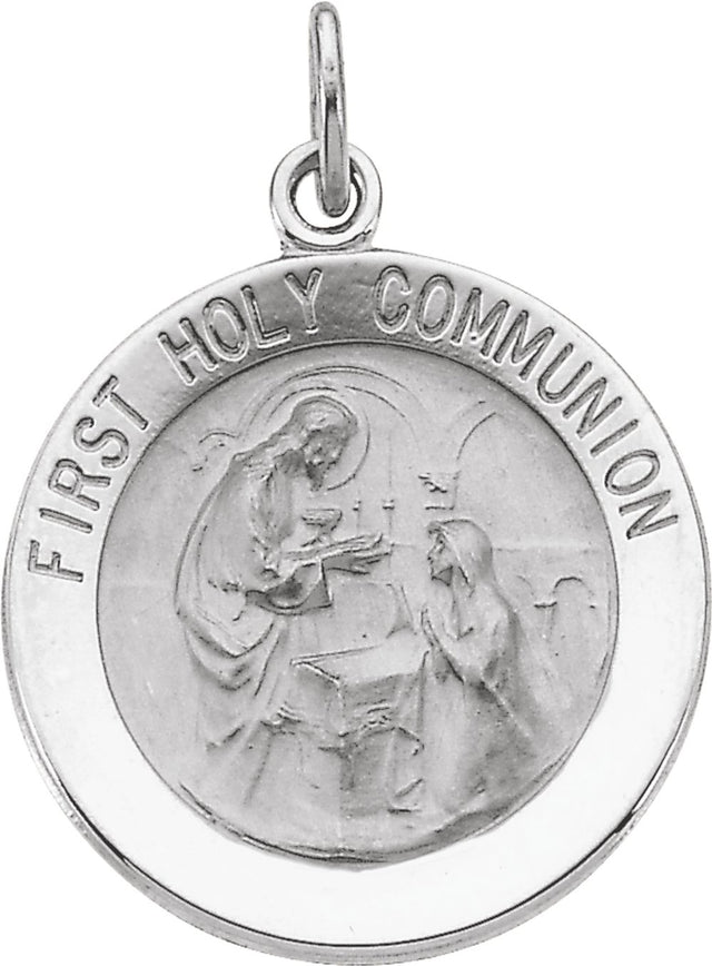 Sterling Silver 18 mm First Communion Medal  