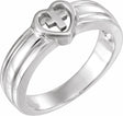 Continuum Sterling Silver Heart & Cross Ring