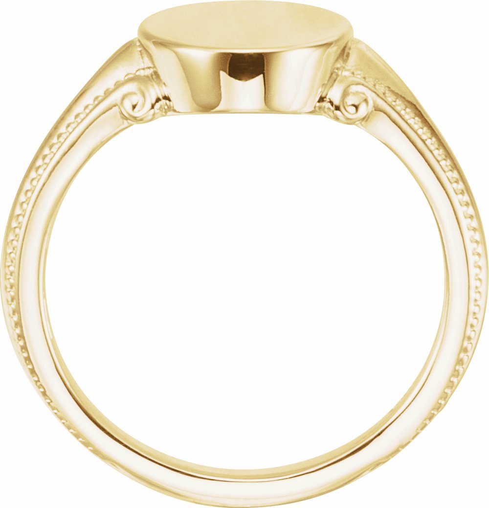 10K Yellow Gold Oval Signet Ring
